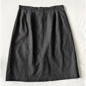 JRT Skirt Womens 10 Black Linen Cotton‎ Lined Skirt Vintage Classic Officecore